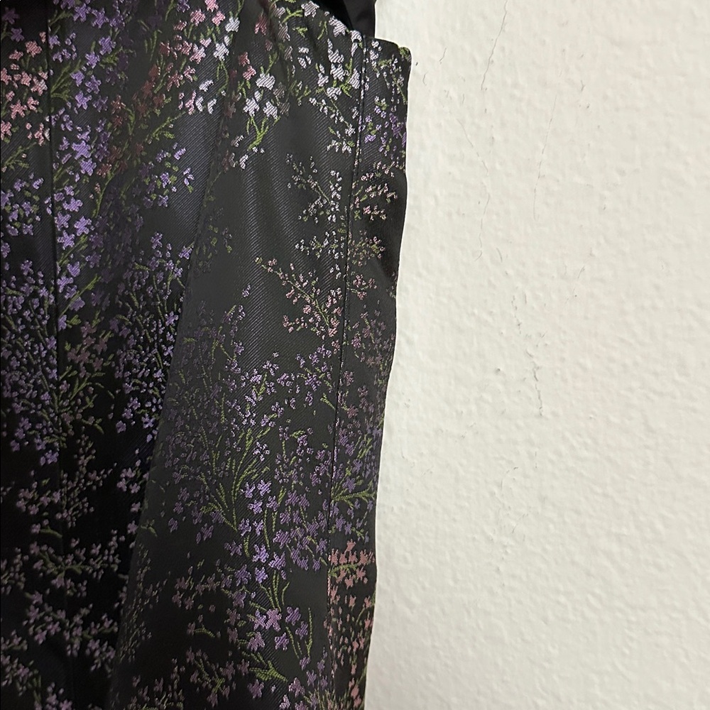 Michael Kors Black and Purple Floral Midi Dress - Picture 4 of 6
